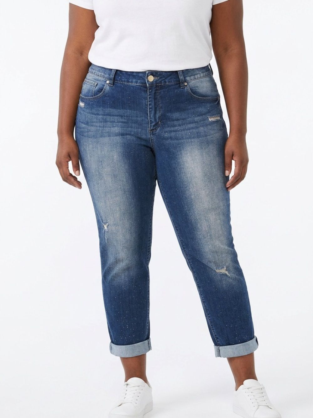 CHICO’S | Platinum Ultimate Fit Glitter Crop Jeans Women’s Vanity Size 1.5